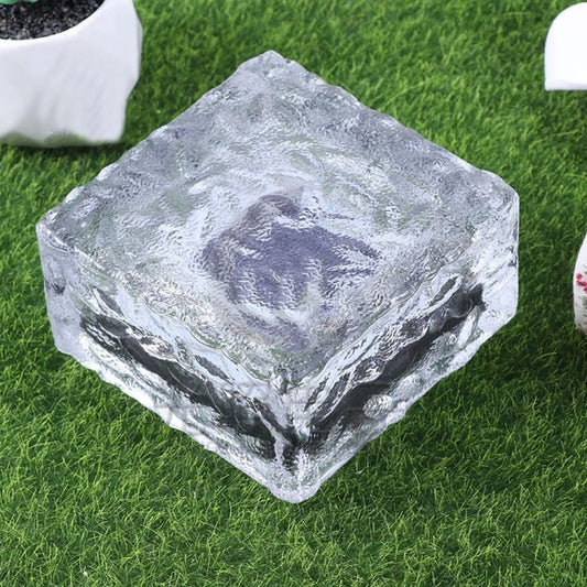 Solar Powered Square Tempered Glass Outdoor LED Buried Light Garden Decoration Lamp IP55 Waterproof,Size: 10 x 10 x 5.2cm(Red Light) by buy2fix