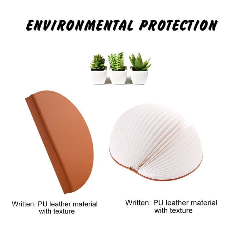 Foldable Pages Colorful Dimming Book Shape LED Light , Creative Portable USB Charging Semicircle Night Light with Remote Control(Brown) by buy2fix