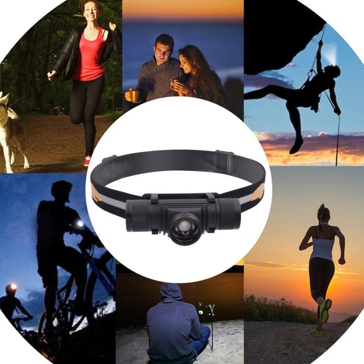 D20 5W XML-2 IPX6 Waterproof Headband Light, 1200 LM USB Charging Rotate Focus Outdoor LED Headlight by buy2fix