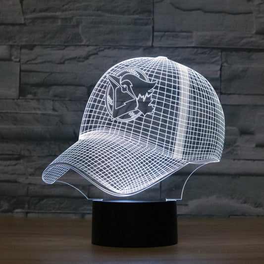 Baseball Cap Shape 3D Colorful LED Vision Light Table Lamp, USB & Battery Version by buy2fix