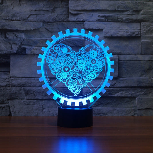 Gear Heart Shape 3D Colorful LED Vision Light Table Lamp, USB & Battery Version by buy2fix