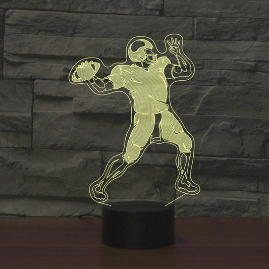 Rugby Quarterback Shape 3D Colorful LED Vision Light Table Lamp, USB & Battery Version by buy2fix