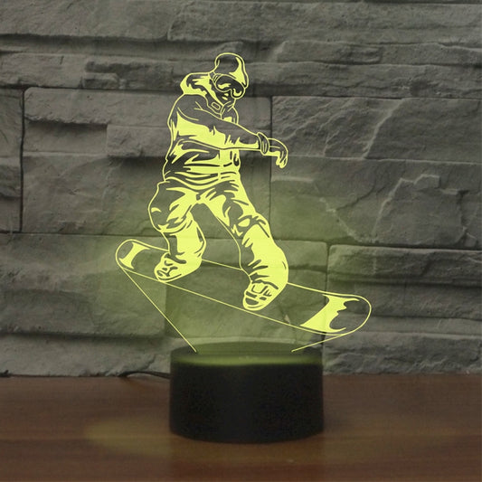 Skate Boy Shape 3D Colorful LED Vision Light Table Lamp, USB & Battery Version by buy2fix