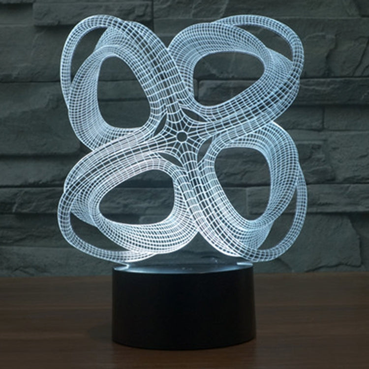 Four Circle Abstract Style 3D Touch Switch Control LED Light , 7 Color Discoloration Creative Visual Stereo Lamp Desk Lamp Night Light by buy2fix