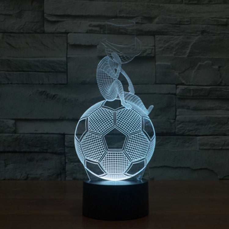 Thinking Football Style 3D Touch Switch Control LED Light Desk Lamp , 7 Colour Discoloration Creative Visual Stereo Lamp Night Light by buy2fix