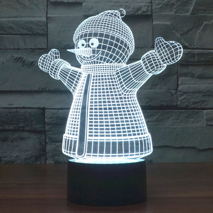 Snowman Style 3D Touch Switch Control LED Light , 7 Color Discoloration Creative Visual Stereo Lamp Desk Lamp Night Light by buy2fix