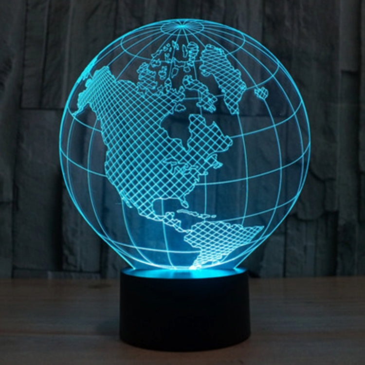 America Globe Style 3D Touch Switch Control LED Light , 7 Colour Discoloration Creative Visual Stereo Lamp Desk Lamp Night Light by buy2fix