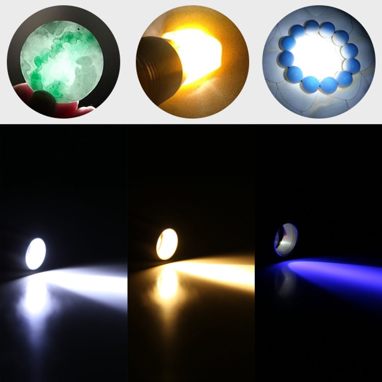36C Type-C Charging Stepless Dimming Three Light Source Jade Identification Flashlight by buy2fix
