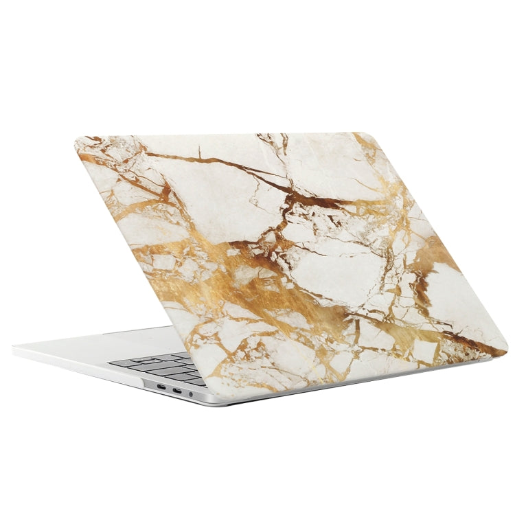 For 2016 New Macbook Pro 13.3 inch A1706 & A1708 Beige White Gold Texture Marble Pattern Laptop Water Decals PC Protective Case by buy2fix
