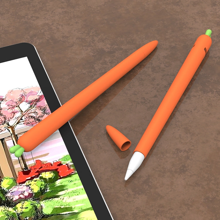 LOVE MEI For Apple Pencil 2 Carrot Shape Stylus Pen Silicone Protective Case Cover(Orange) by LOVE MEI