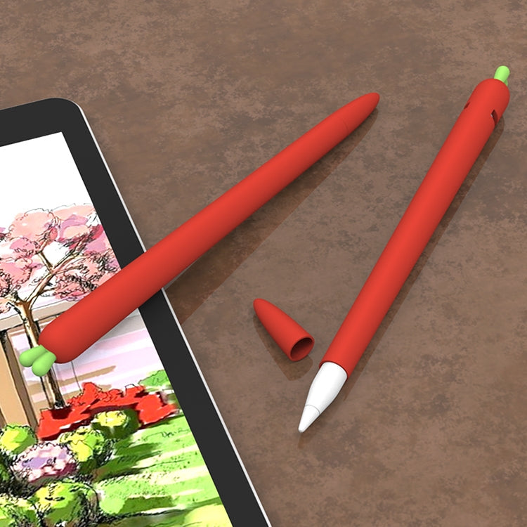 LOVE MEI For Apple Pencil 2 Carrot Shape Stylus Pen Silicone Protective Case Cover(Red) by LOVE MEI