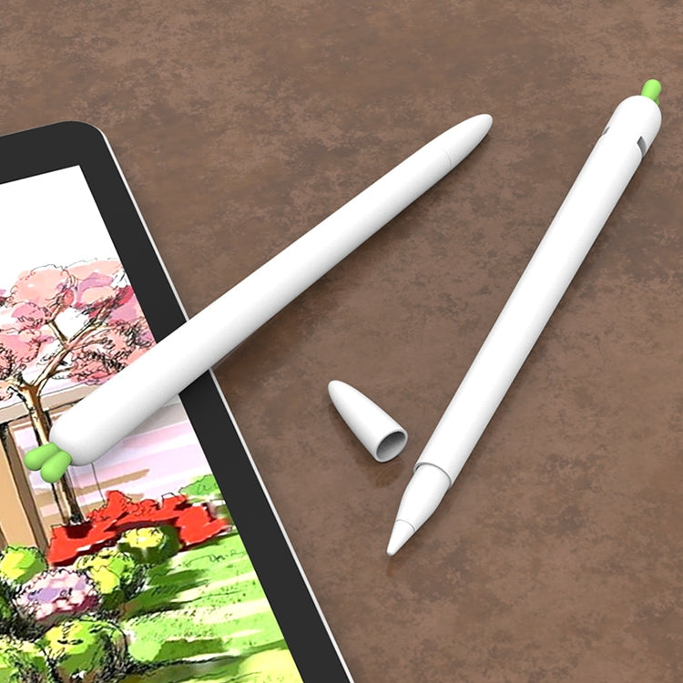 LOVE MEI For Apple Pencil 2 Carrot Shape Stylus Pen Silicone Protective Case Cover(White) by LOVE MEI