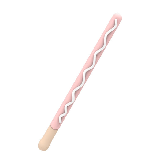 LOVE MEI For Apple Pencil 2 Stripe Design Stylus Pen Silicone Protective Case Cover (Pink) by LOVE MEI