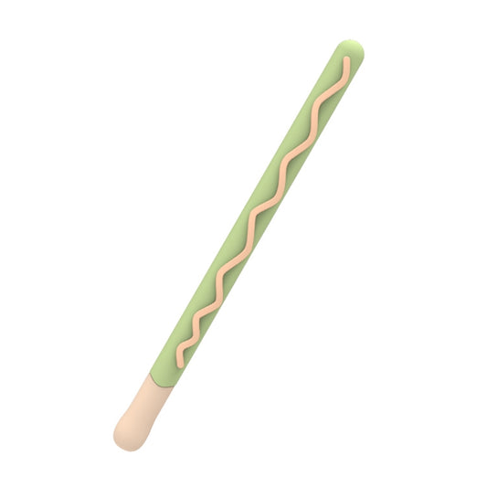 LOVE MEI For Apple Pencil 2 Stripe Design Stylus Pen Silicone Protective Case Cover (Green) by LOVE MEI
