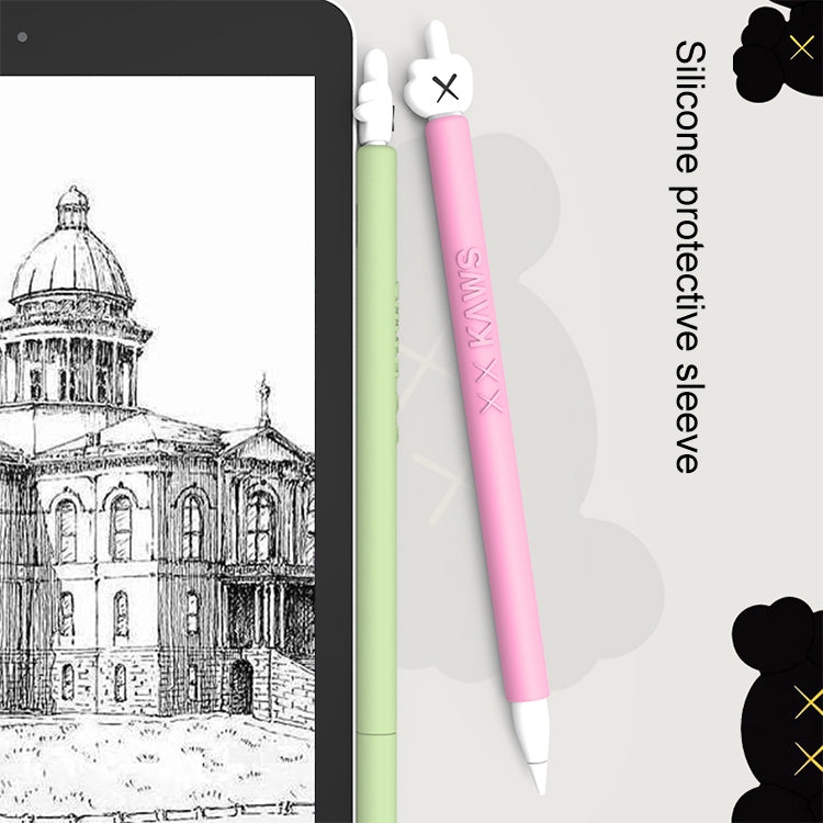 LOVE MEI For Apple Pencil 2 Middle Finger Shape Stylus Pen Silicone Protective Case Cover (Green) by LOVE MEI