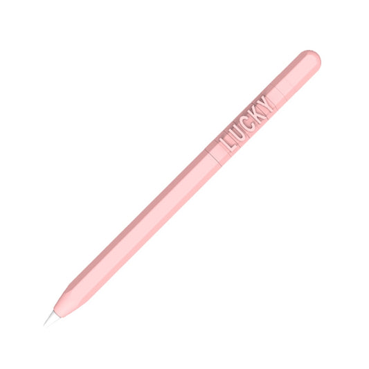 LOVE MEI For Apple Pencil 1 Number Letter Design Stylus Pen Silicone Protective Case Cover(Pink) by LOVE MEI