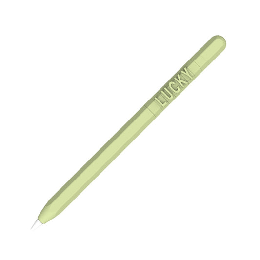 LOVE MEI For Apple Pencil 1 Number Letter Design Stylus Pen Silicone Protective Case Cover(Green) by LOVE MEI