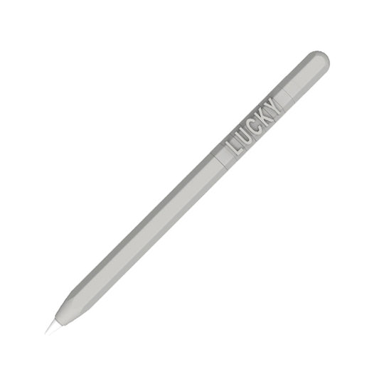 LOVE MEI For Apple Pencil 1 Number Letter Design Stylus Pen Silicone Protective Case Cover(Grey) by LOVE MEI