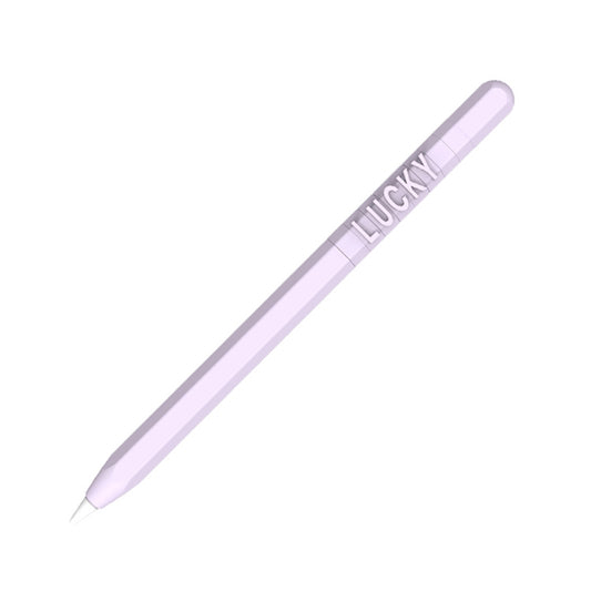 LOVE MEI For Apple Pencil 2 Number Letter Design Stylus Pen Silicone Protective Case Cover (Purple) by LOVE MEI