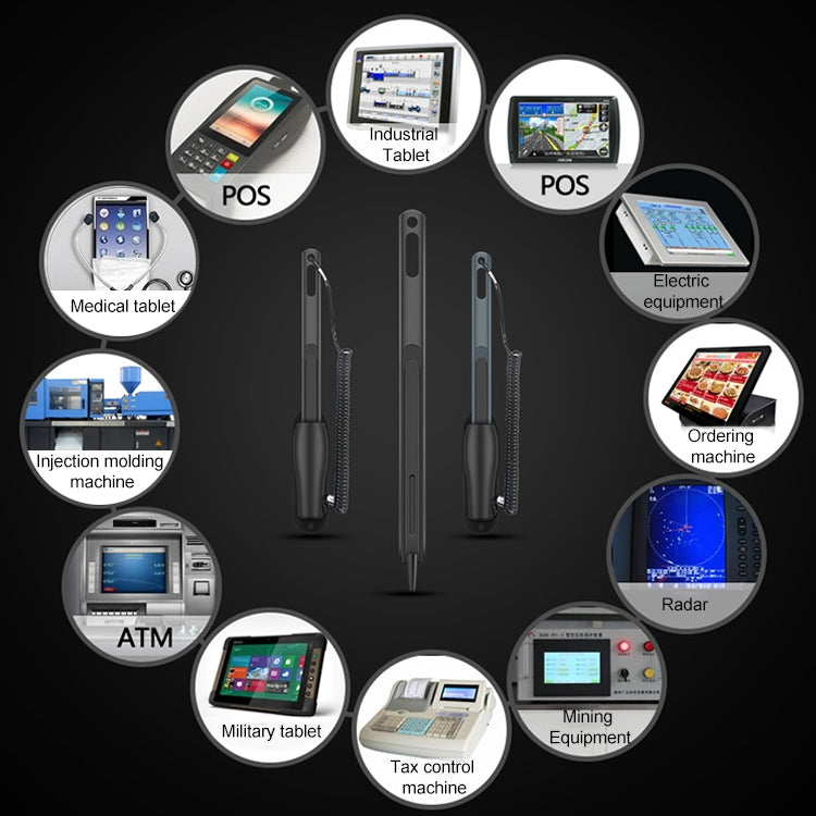 0319 Navigator Touch Stylus Metal Aluminum Tube Body Resistance Stylus with Fixed Slot Base & Spring Cable by buy2fix