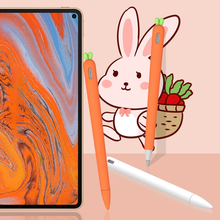 Cute Carrot Liquid Silicone Protective Cover with Pen Cap & Nib Cover for Huawei M-Pencil(Orange) by buy2fix