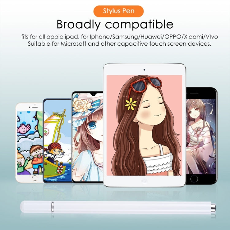 366 Universal Silicone Disc Nib Capacitive Stylus Pen with Magnetic Cap(White) by buy2fix