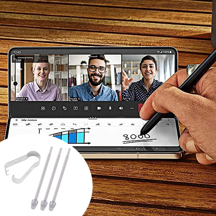 For Samsung Galaxy Z Fold5 / Fold4 / Fold3 4 in 1 Stylus Pen Replacement Pencil Tips (Grey) by buy2fix
