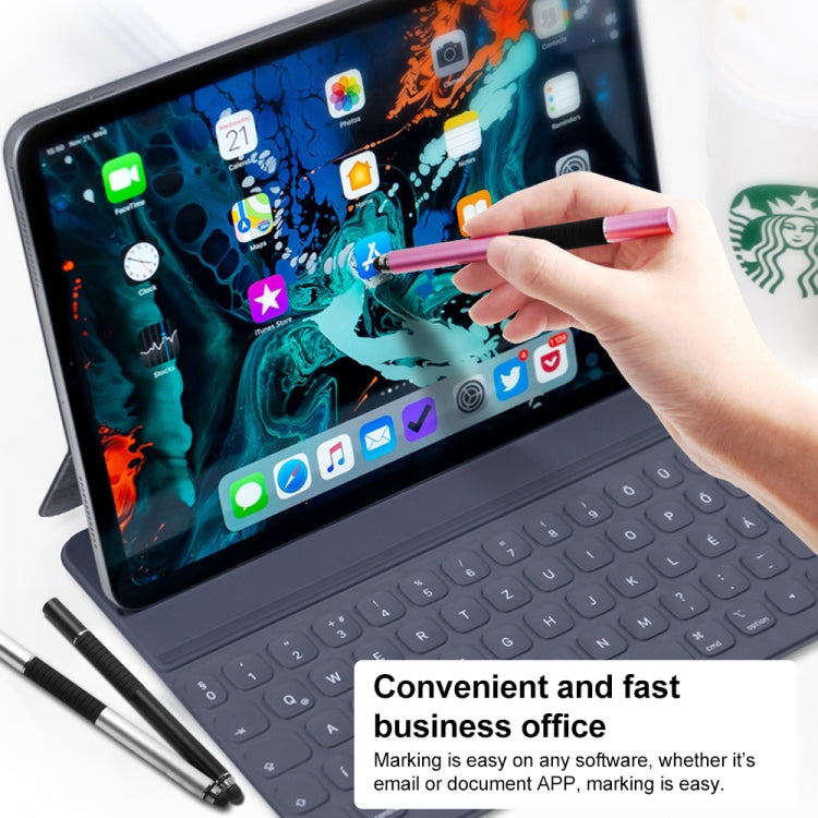Suction Cup Dual Touch 2-in-1 Metal Capacitive Stylus Pen (Black) by buy2fix