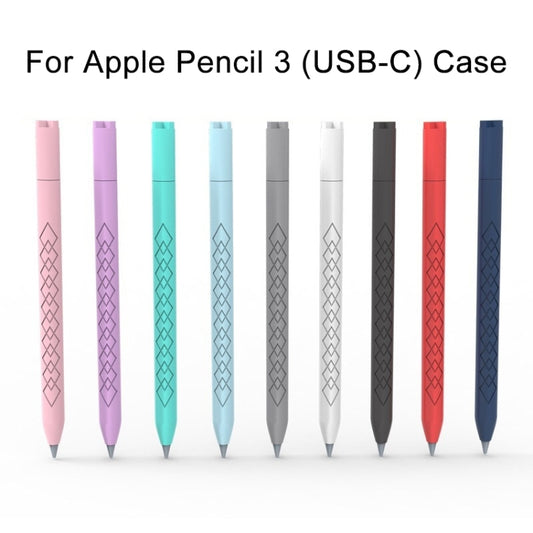 For Apple Pencil (USB-C) Diamond Pattern Silicone Stylus Pen Protective Case (Midnight Blue) by buy2fix