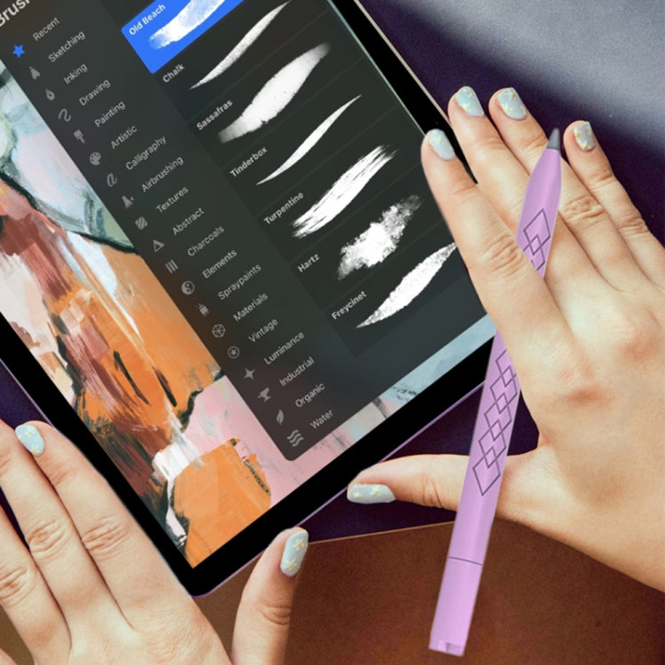 For Apple Pencil (USB-C) Diamond Pattern Silicone Stylus Pen Protective Case (Pink) by buy2fix