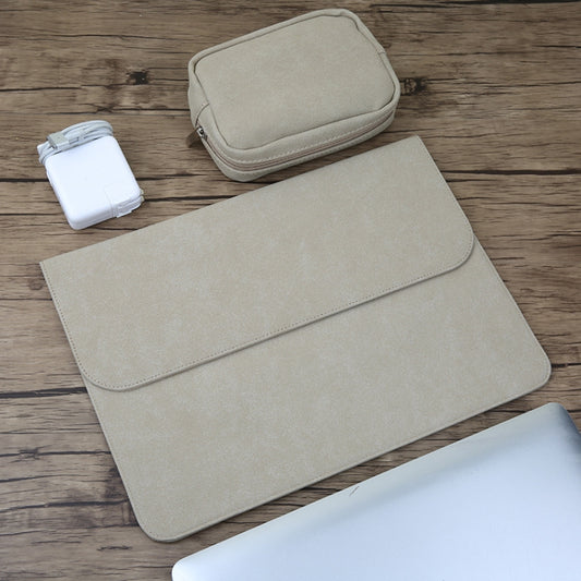2 in 1 Horizontal Matte Leather Laptop Inner Bag + Power Bag for MacBook Air 11.6 inch A1465 (2012 - 2015) / A1370 (2010 - 2011)(Light Grey) by buy2fix