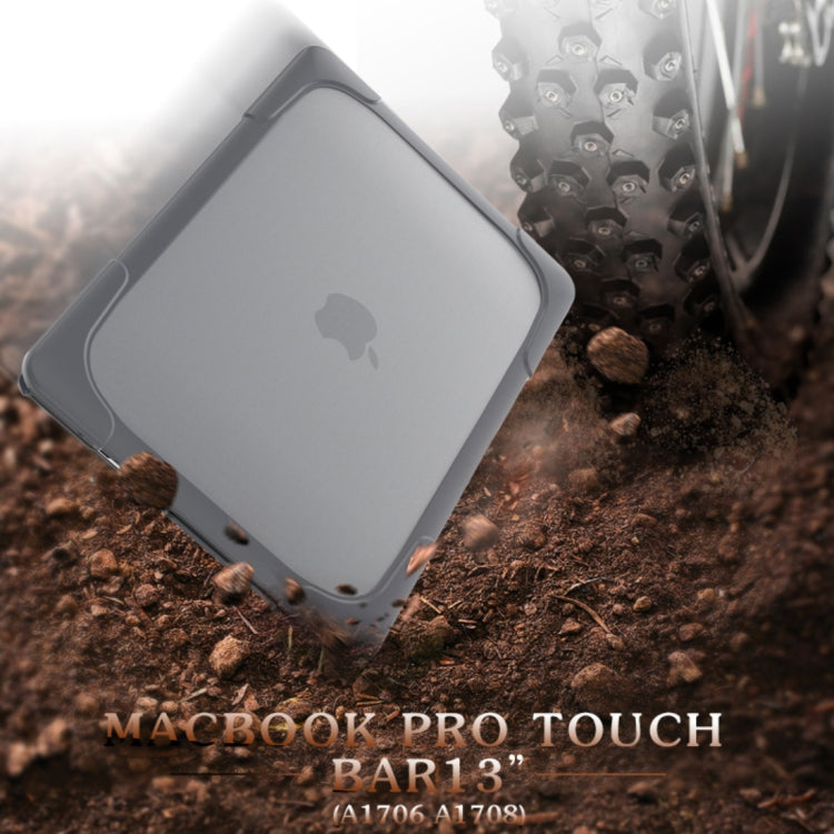 For Macbook Pro 13.3 inch (A1708) & with Touchbar (A1706) Laptop TPU + PC Folding Shockproof Protective Case with Holder(Grey) by buy2fix