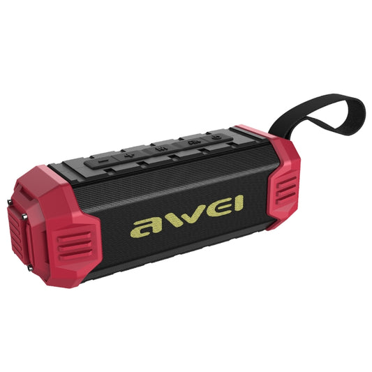 awei Y280 IPX4 Bluetooth Speaker Power Bank with Enhanced Bass, Built-in Mic, Support FM / USB / TF Card / AUX(Red) - Desktop Speaker by awei | Online Shopping UK | buy2fix