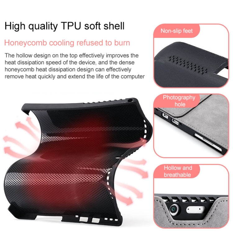 For Microsoft Surface Pro 7 / 7+ South African Sheepskin Magnetic Horizontal Flip Leather Case with Pen Slot & Holder (Black) - Others by buy2fix | Online Shopping UK | buy2fix