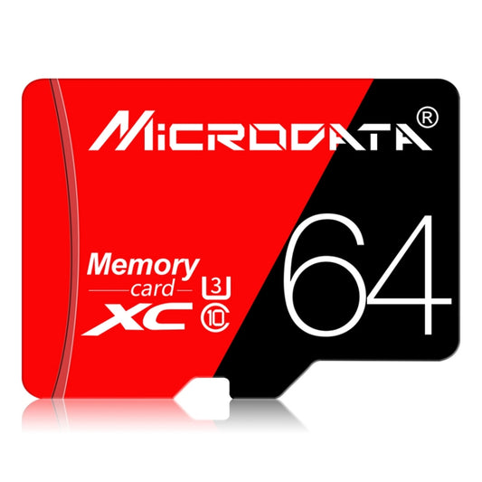 MICRODATA 64GB High Speed U3 Red and Black TF(Micro SD) Memory Card by MiCRODATA