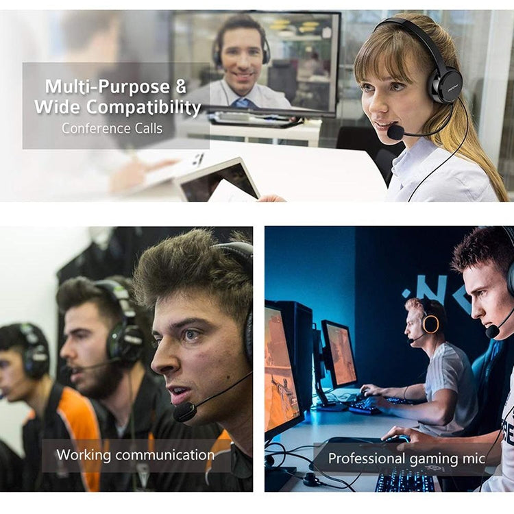 ZJ033MR-03 17cm Mono 3.5mm Straight Plug Gaming Headset Sound Card Live Microphone by buy2fix