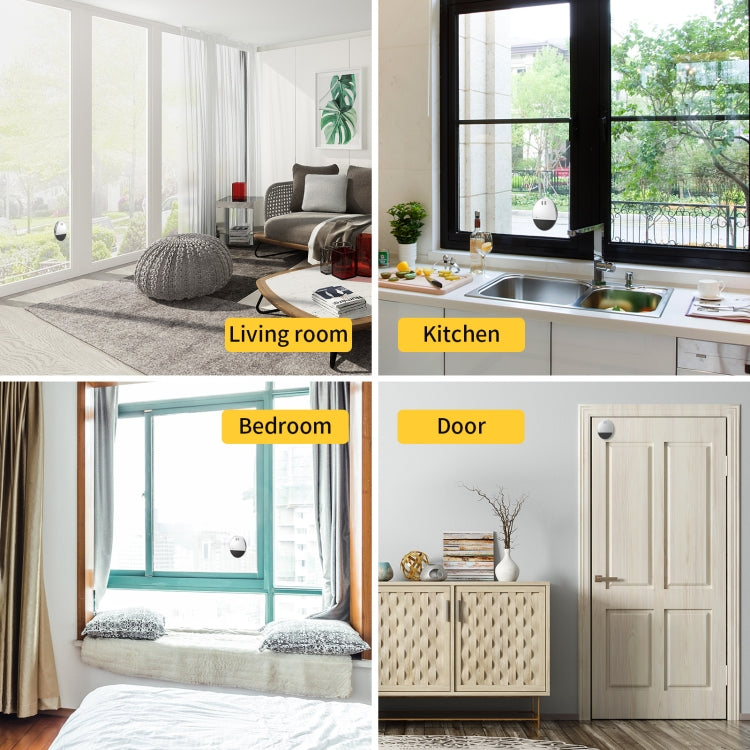 Ultra-slim Round Door / Window Alert Detect Vibration Sensor Alarm for Home Alarms Security - Door Window Alarm by buy2fix | Online Shopping UK | buy2fix