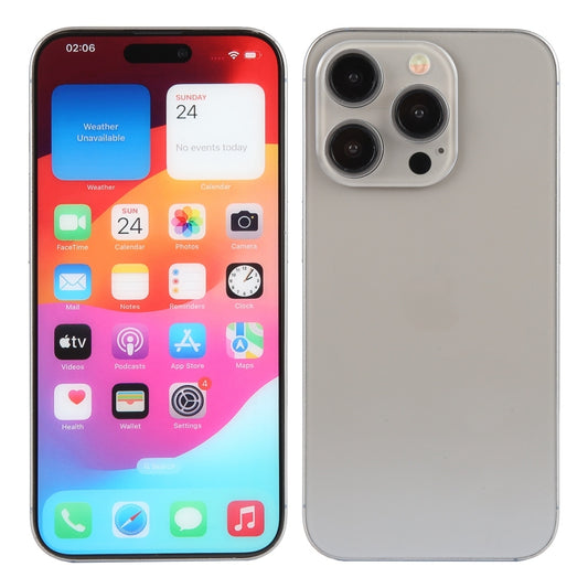 For iPhone 15 Pro Max Color Screen Non-Working Fake Dummy Display Model (Natural Titanium) by buy2fix