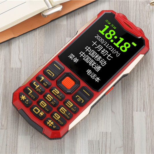 K1 Triple Proofing Elder Phone, Waterproof Shockproof Dustproof, 4800mAh Battery, 2.4 inch, 21 Keys, Bluetooth, LED Flashlight, FM, SOS, Dual SIM, Network: 2G (Red) by buy2fix