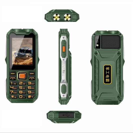 Q8-1 Triple Proofing Elder Phone, 16800mAh Battery, 2.4 inch, 21 Keys, Bluetooth, LED Flashlight, FM, SOS, Dual SIM, Network: 4G (Green) by buy2fix