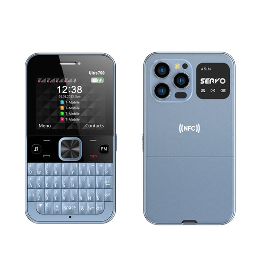 SERVO U700, 2.4 inch, MTK6261D, 58 Full Keyboards, Support Bluetooth, FM, NFC, Quick Dial, Flashlight, GSM, Quad SIM (Blue) - SERVO by SERVO | Online Shopping UK | buy2fix