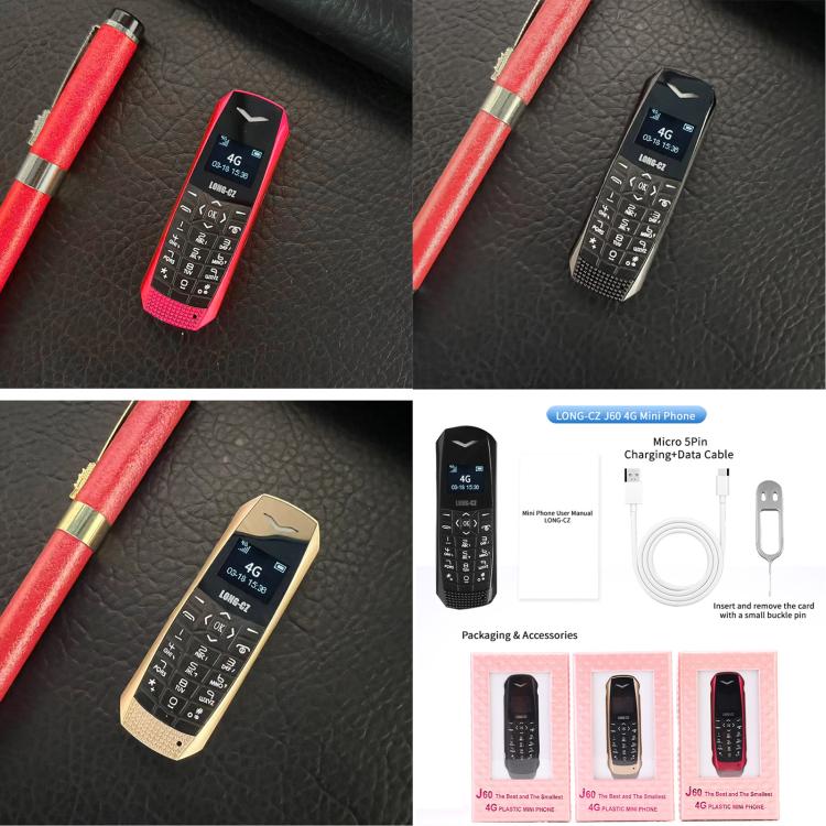 LONG-CZ J60 4G Mini Phone, 1.77 inch Unisoc T107, 21 Keys, Network: 4G, Single SIM(Rose Red) - Others by buy2fix | Online Shopping UK | buy2fix