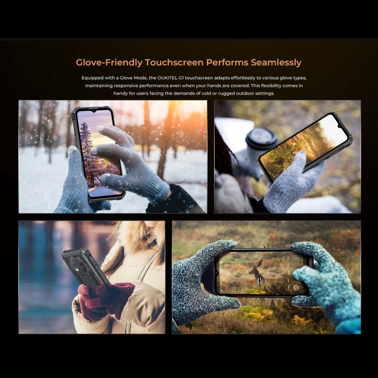 Oukitel G1 Rugged Phone, 6GB+256GB, Fingerprint Identification, 6.52 inch Android 14 T606 Octa Core, NFC, OTG, Network: 4G (Grey) by OUKITEL