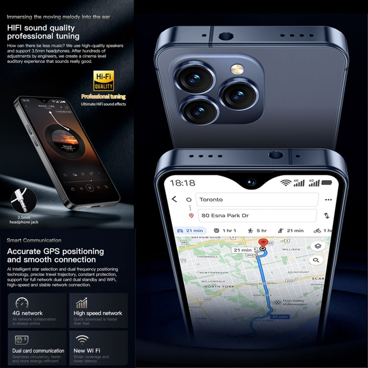 SOYES F9 Max, 6GB+128GB, 4.3 inch Android 12 MTK6762 Octa Core, Network: 4G, OTG, Dual SIM (Dark Blue) by SOYES