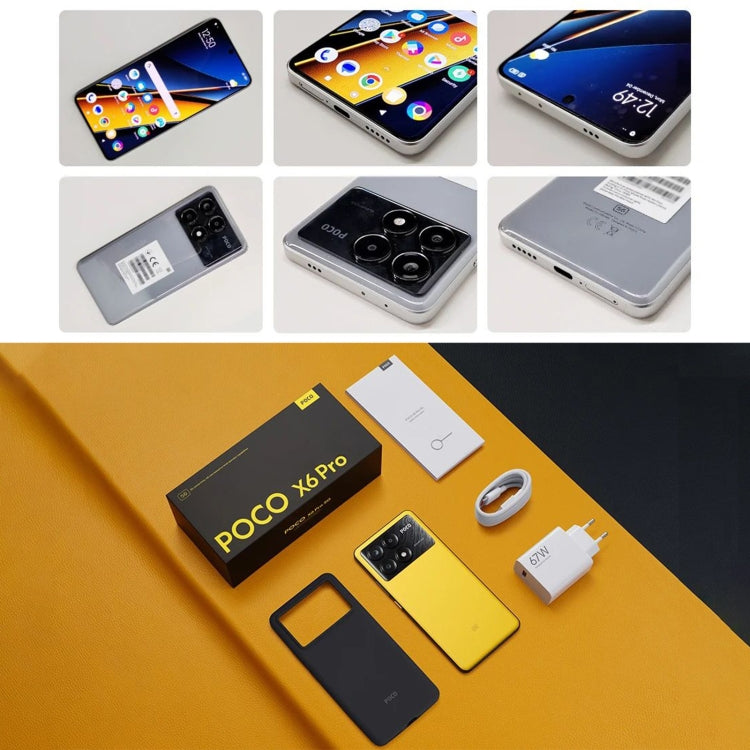 Xiaomi POCO X6 Pro Global, 12GB+512GB, In-screen Fingerprint, 6.67 inch Xiaomi HyperOS MediaTek Dimensity 8300-Ultra Octa Core 3.35GHz, NFC, Network: 5G (Grey) by Xiaomi