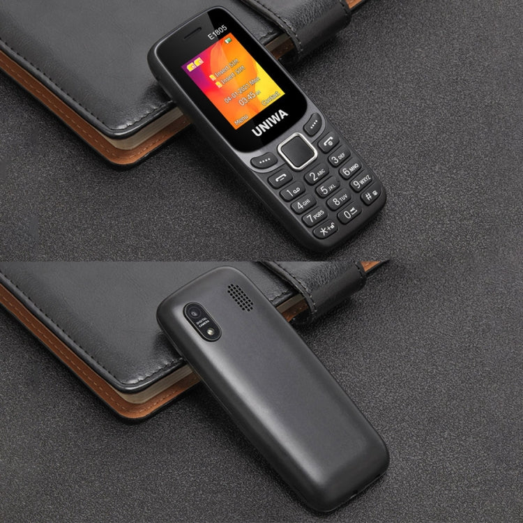 UNIWA E1805, 1.77 inch, SC6531E, 21 Keys, Support Bluetooth, Torch, FM, MP3, MP4, GSM, Dual SIM (Black) by UNIWA