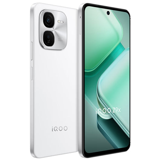 vivo iQOO Z9x, Dual Back Cameras, 8GB+128GB, Face ID Screen Fingerprint Identification, 6.72 inch Android 14.0 OriginOS 4 Snapdragon 6 Gen 1 Octa Core 2.2GHz, OTG, Network: 5G, Support Google Play (White) by vivo