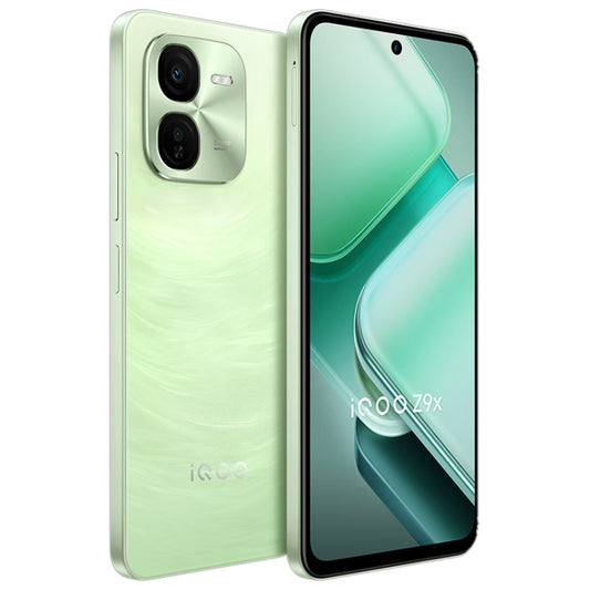 vivo iQOO Z9x, Dual Back Cameras, 12GB+256GB, Face ID Screen Fingerprint Identification, 6.72 inch Android 14.0 OriginOS 4 Snapdragon 6 Gen 1 Octa Core 2.2GHz, OTG, Network: 5G, Support Google Play (Light Green) by vivo