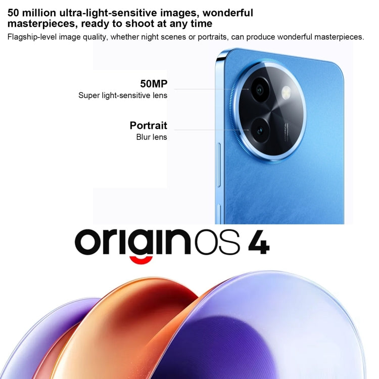 vivo Y200i, Dual Back Cameras, 12GB+512GB, Face ID Screen Fingerprint Identification, 6.72 inch Android 14.0 OriginOS 4 Snapdragon 4 Gen 2 Octa Core 2.2GHz, OTG, Network: 5G, Support Google Play (White) by vivo