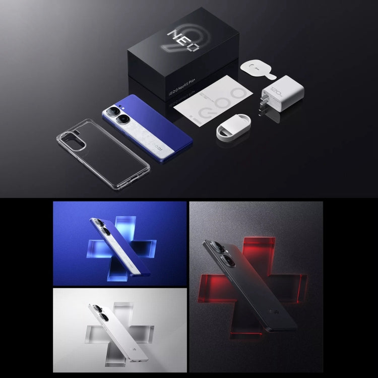 vivo iQOO Neo9S Pro+, 16GB+1TB, Face ID & Ultrasonic 3D Fingerprint Identification, 6.78 inch Android 14 OriginOS 4 Snapdragon 8 Gen 3 Octa Core 2.63GHz, OTG, NFC, Network: 5G, Support Google Play (Blue) by vivo